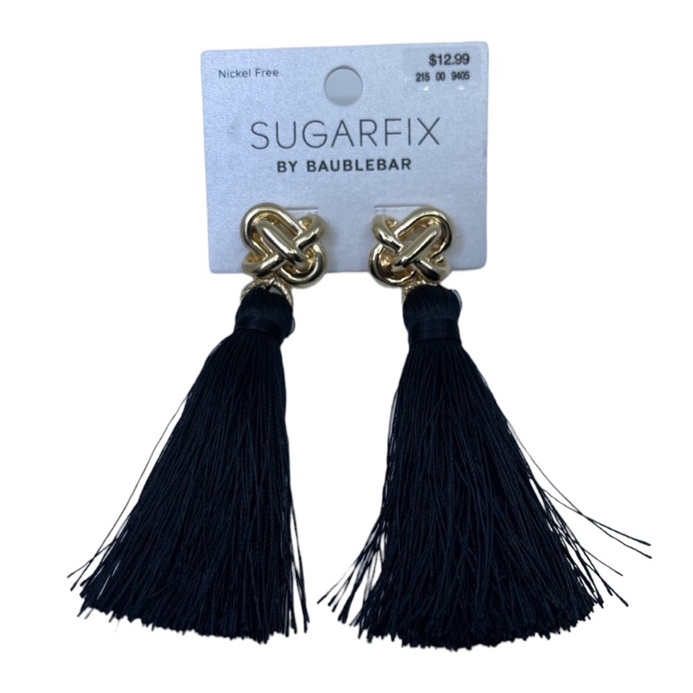 Sugarfix by Baublebar Earrings Black Gold Tassel
